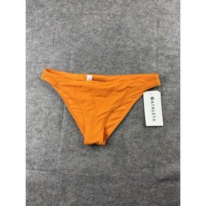 Athleta Swimsuit Cloudbreak Bikini Bottom Low Rise Ribbed Orange Women's M NWT